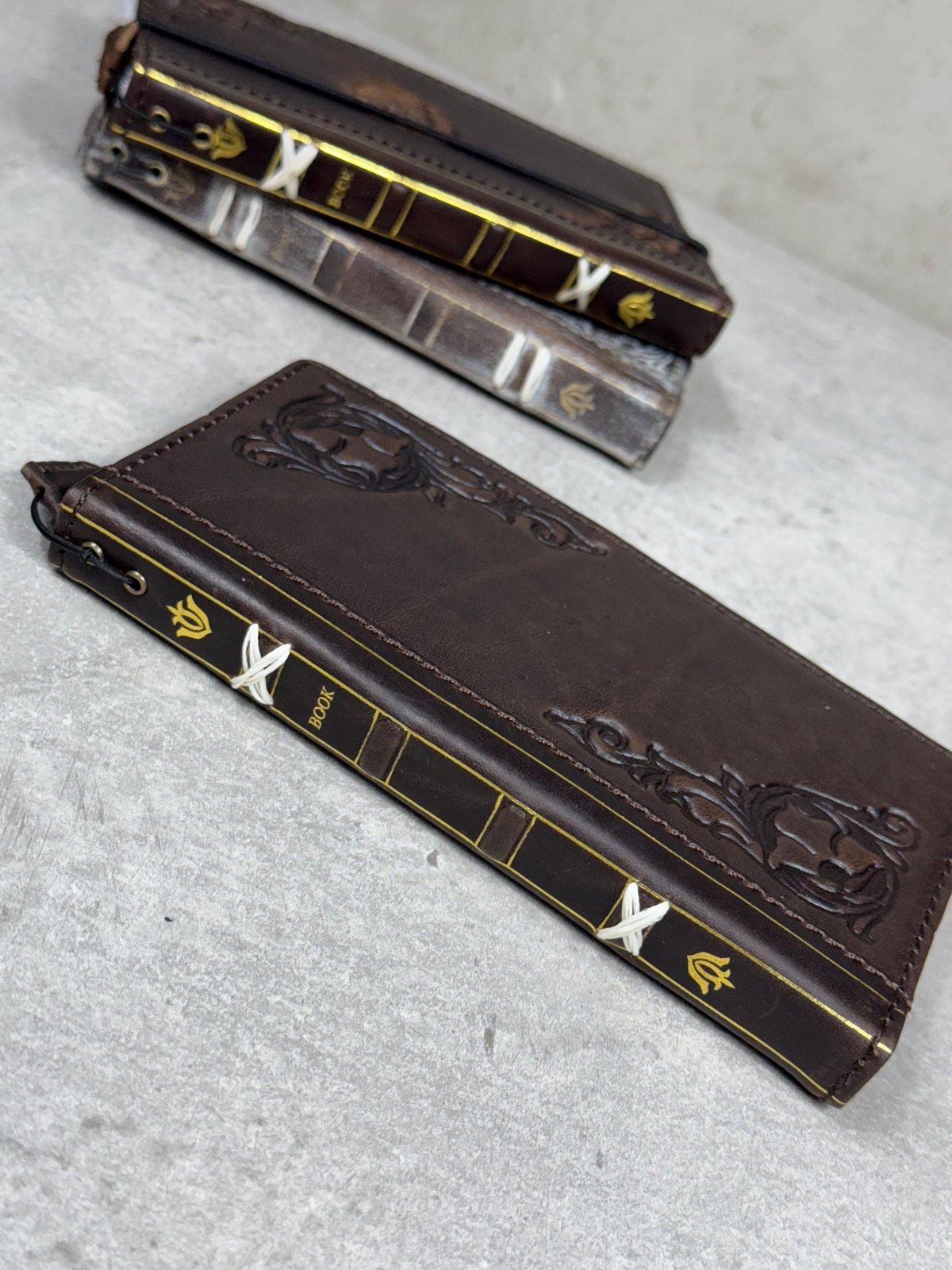 Vintage Leather iPhone Wallet Case: Book Style, Credit Card Slots