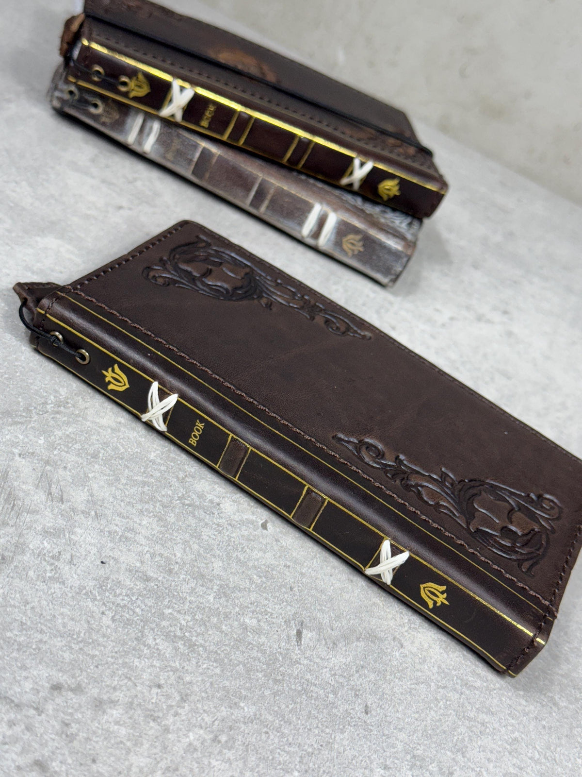 Vintage Leather iPhone Wallet Case: Book Style, Credit Card Slots