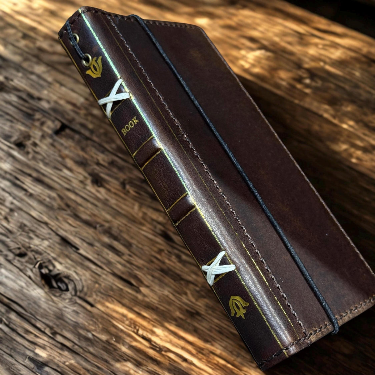 Handmade Leather Wallet Case for Galaxy: Book Design, Card Slots