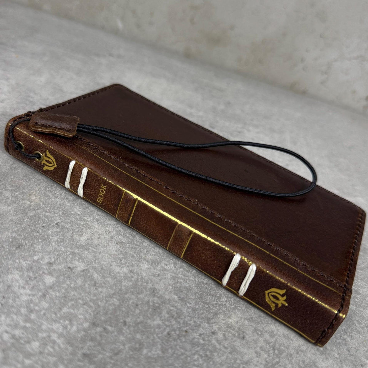 Handmade Leather Wallet Case for Galaxy: Book Design, Card Slots, Wireless Charge