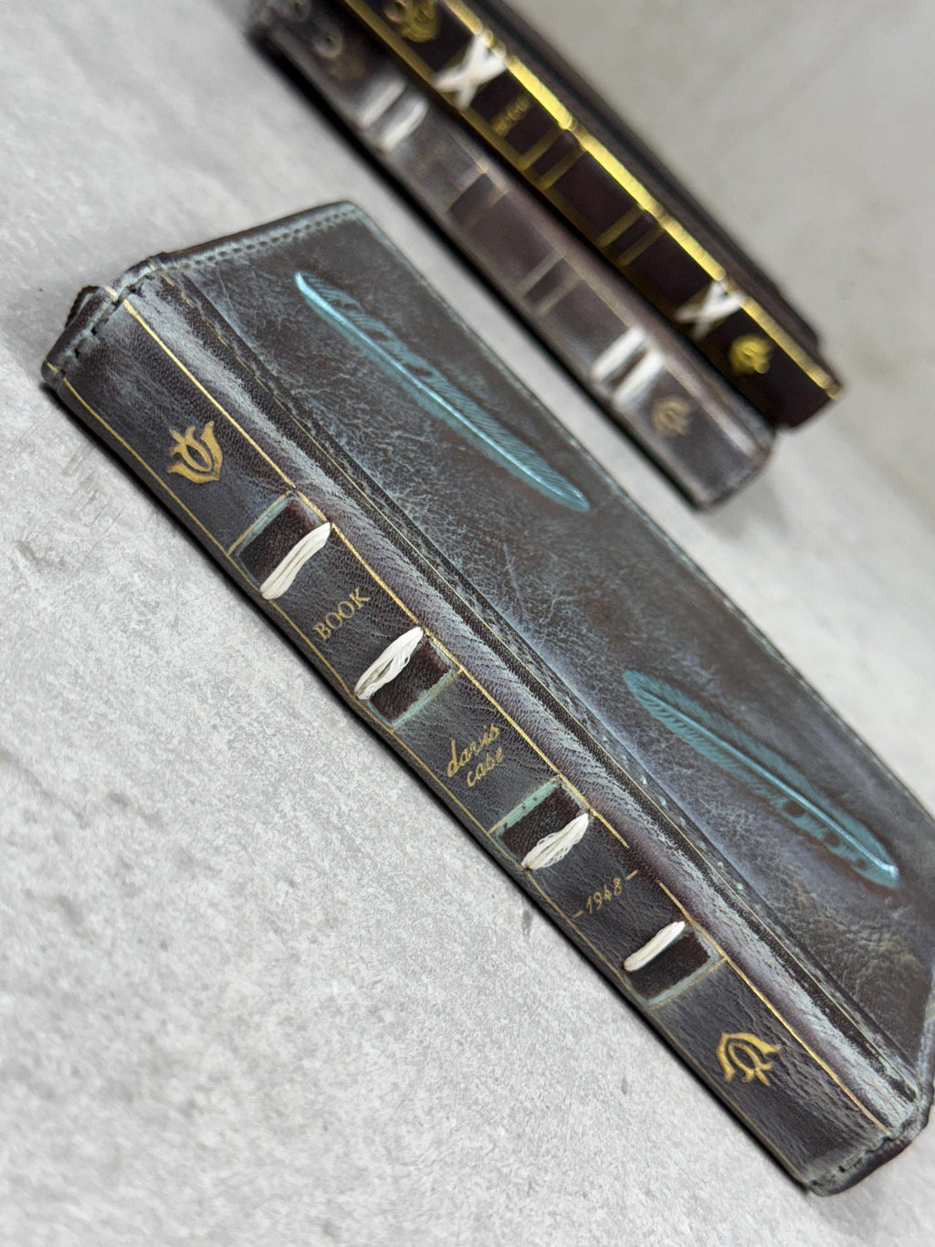 Vintage Leather iPhone Wallet Case: Book Style, Credit Card Slots