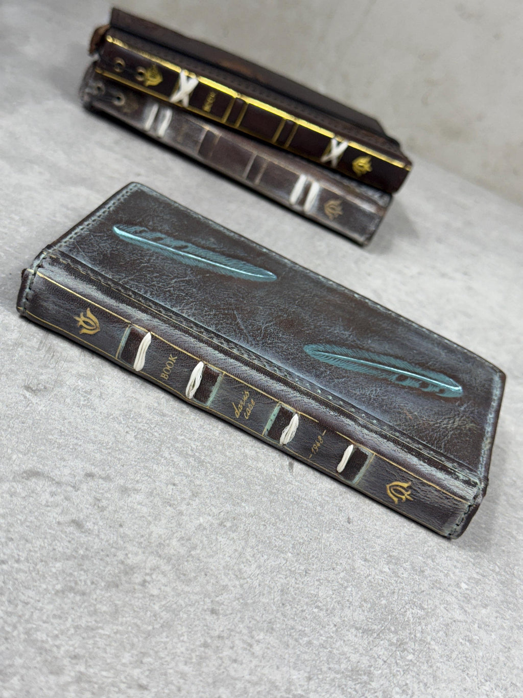 Vintage Leather iPhone Wallet Case: Book Style, Credit Card Slots