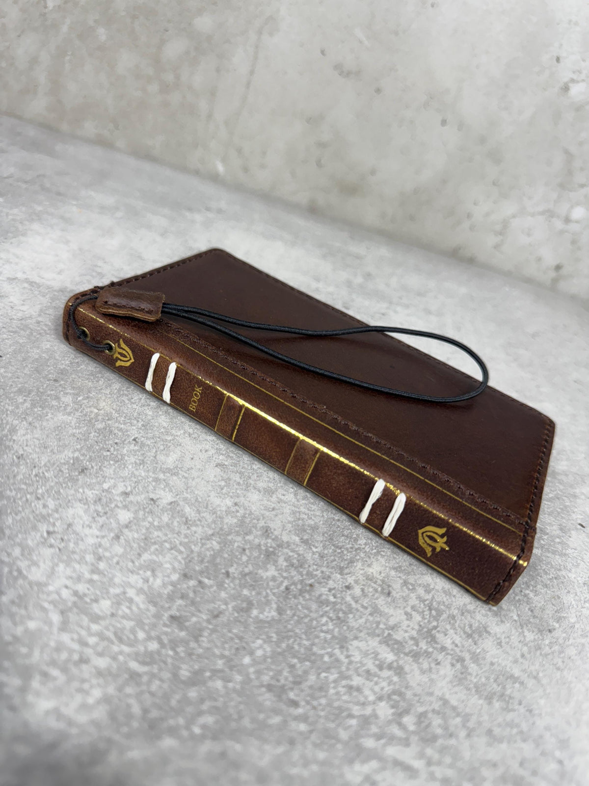 Vintage Book Style Leather iPhone Wallet Case