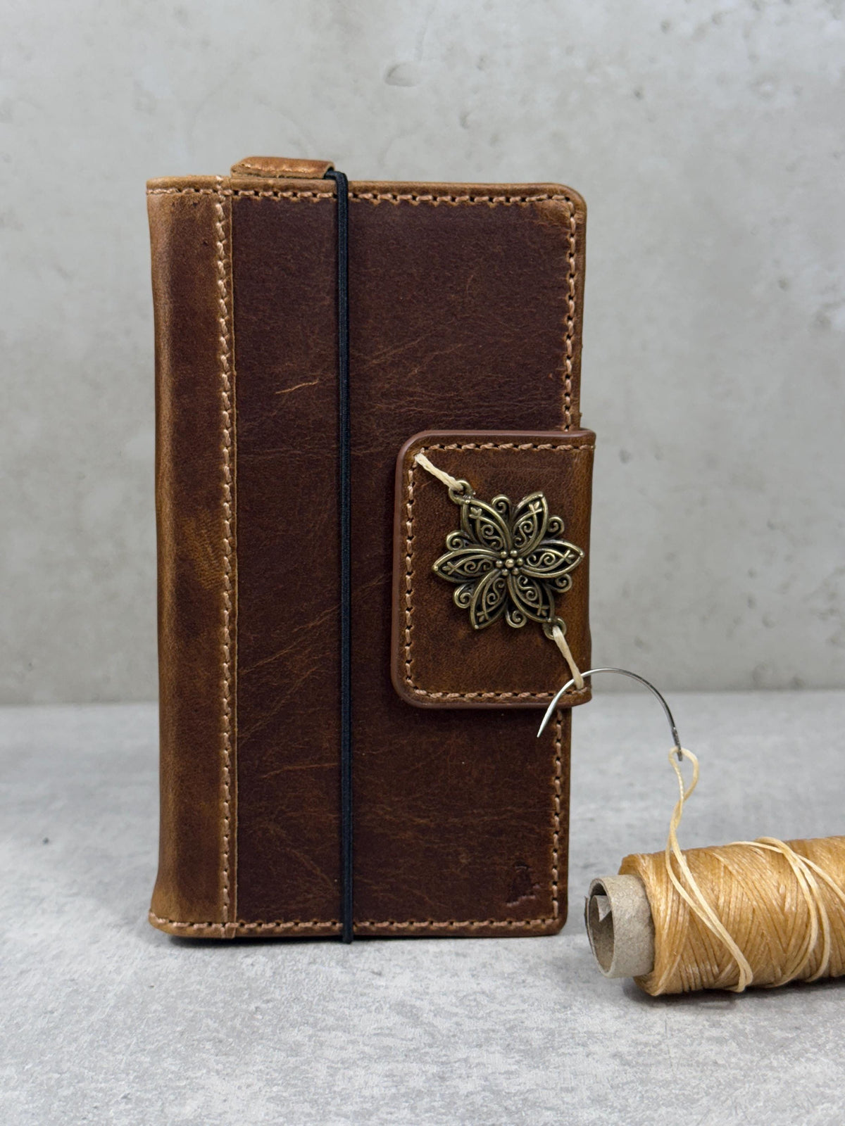 Handmade Leather Wallet Case for OnePlus: Wireless Charge, Card Slots