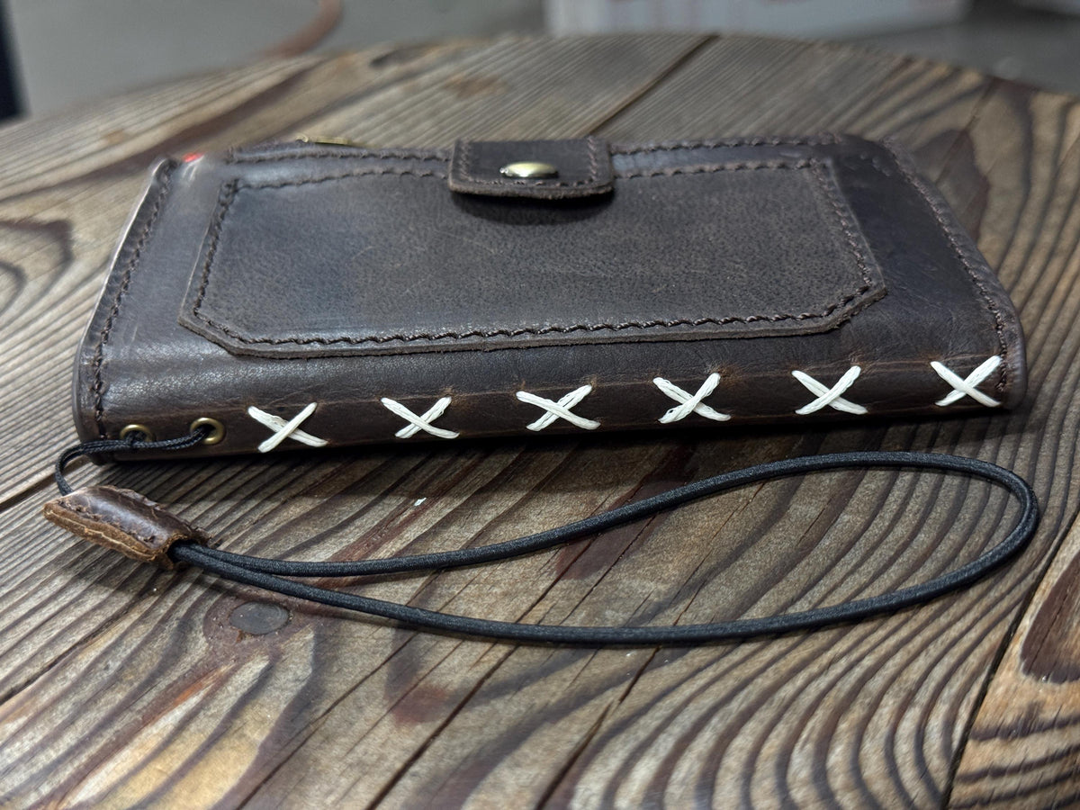 Vintage Book Style Leather iPhone Wallet Case