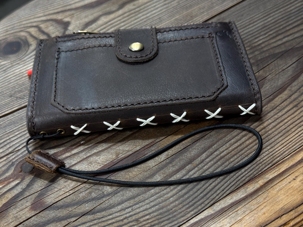 Vintage Book Style Leather iPhone Wallet Case