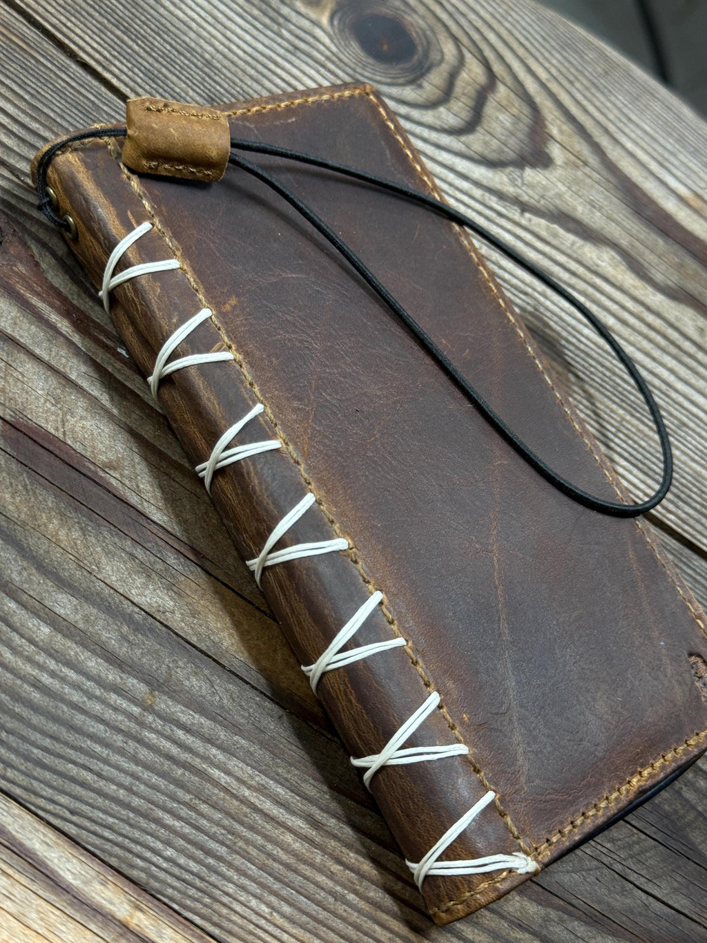 Handmade Leather Wallet Case for Galaxy: Book Design, Card Slots
