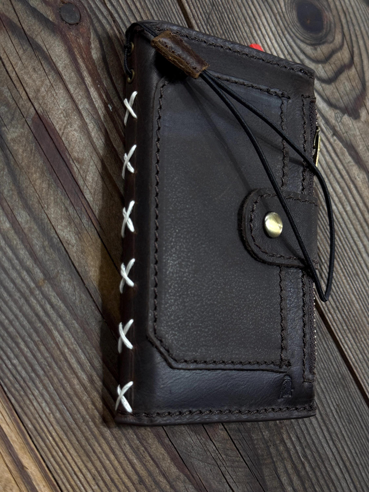 Handmade Leather Wallet Case for Galaxy: Book Design, Card Slots
