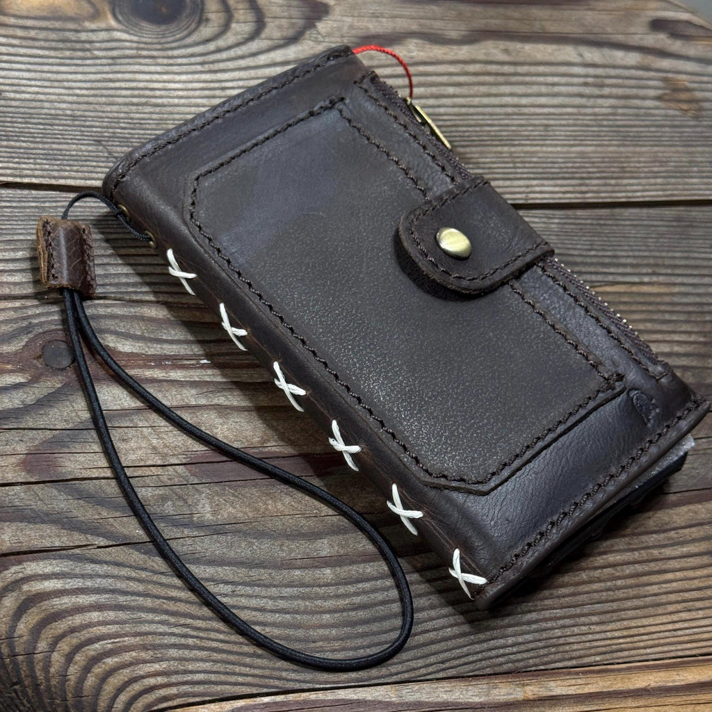 Handmade Leather Wallet Case for Google Pixel: Vintage Luxury Cover