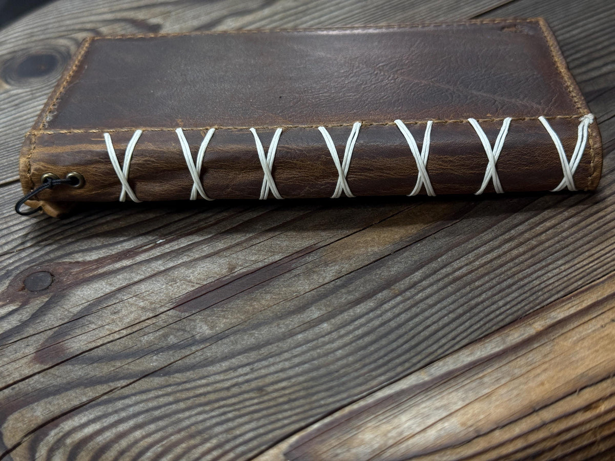 Handmade Leather Wallet Case for OnePlus: Wireless Charge, Card Slots