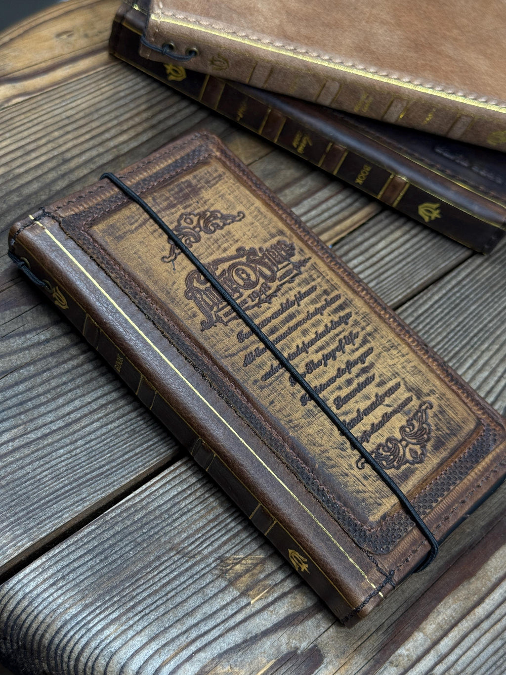 Genuine Leather Wallet Case for Google Pixel: Vintage Book Design