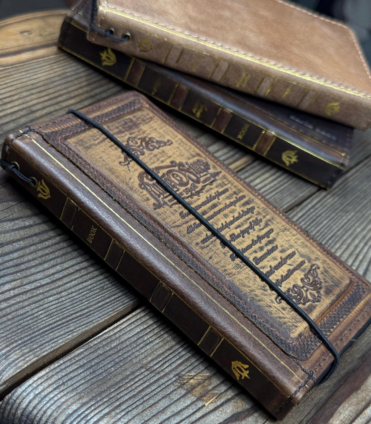 Genuine Leather Wallet Case for Google Pixel: Vintage Book Design