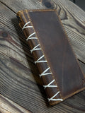 Handmade Leather Wallet Case for Galaxy: Book Design, Card Slots