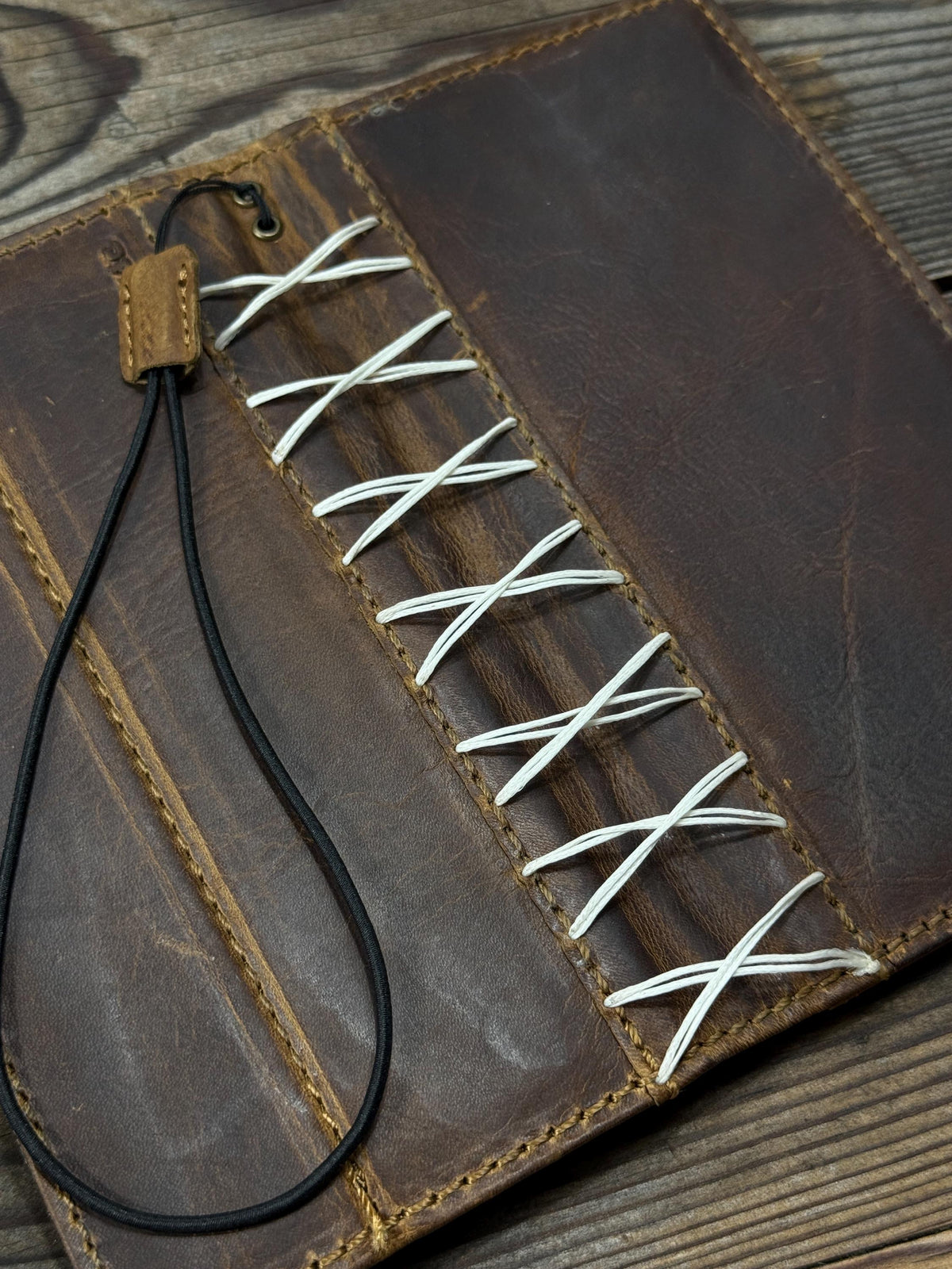 Handmade Leather Wallet Case for Galaxy: Book Design, Card Slots