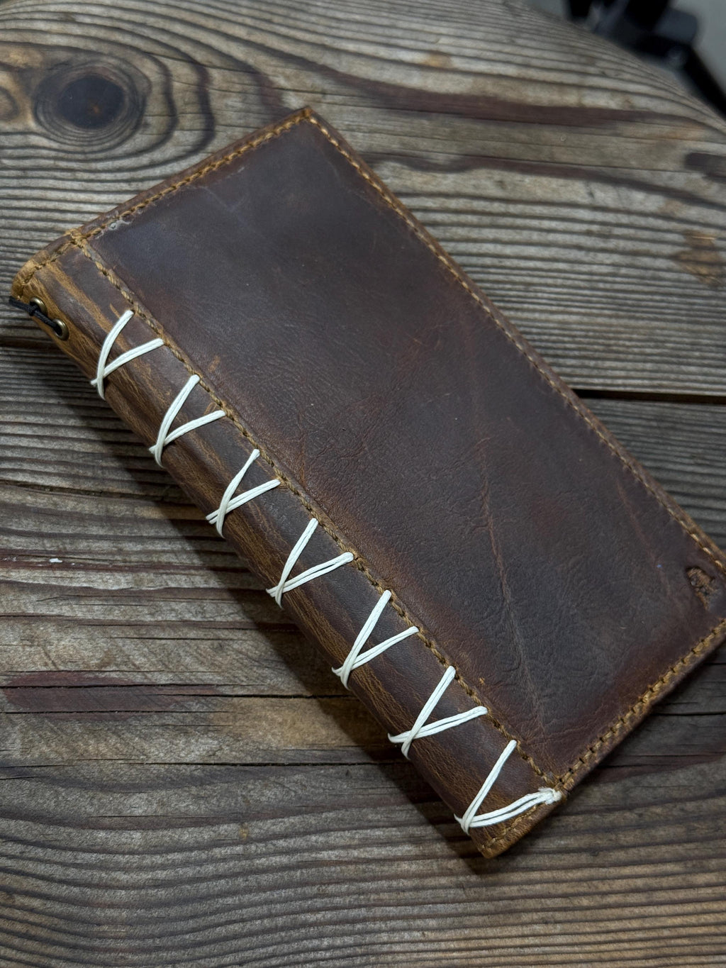 Handmade Leather Wallet Case for Galaxy: Book Design, Card Slots