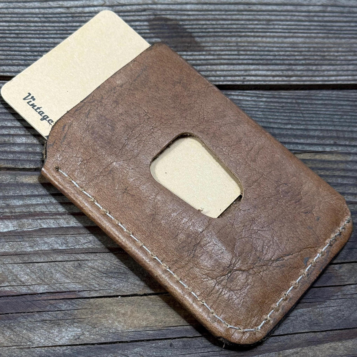 Handmade Leather Mini Card Wallet – Slim Genuine Leather Gift