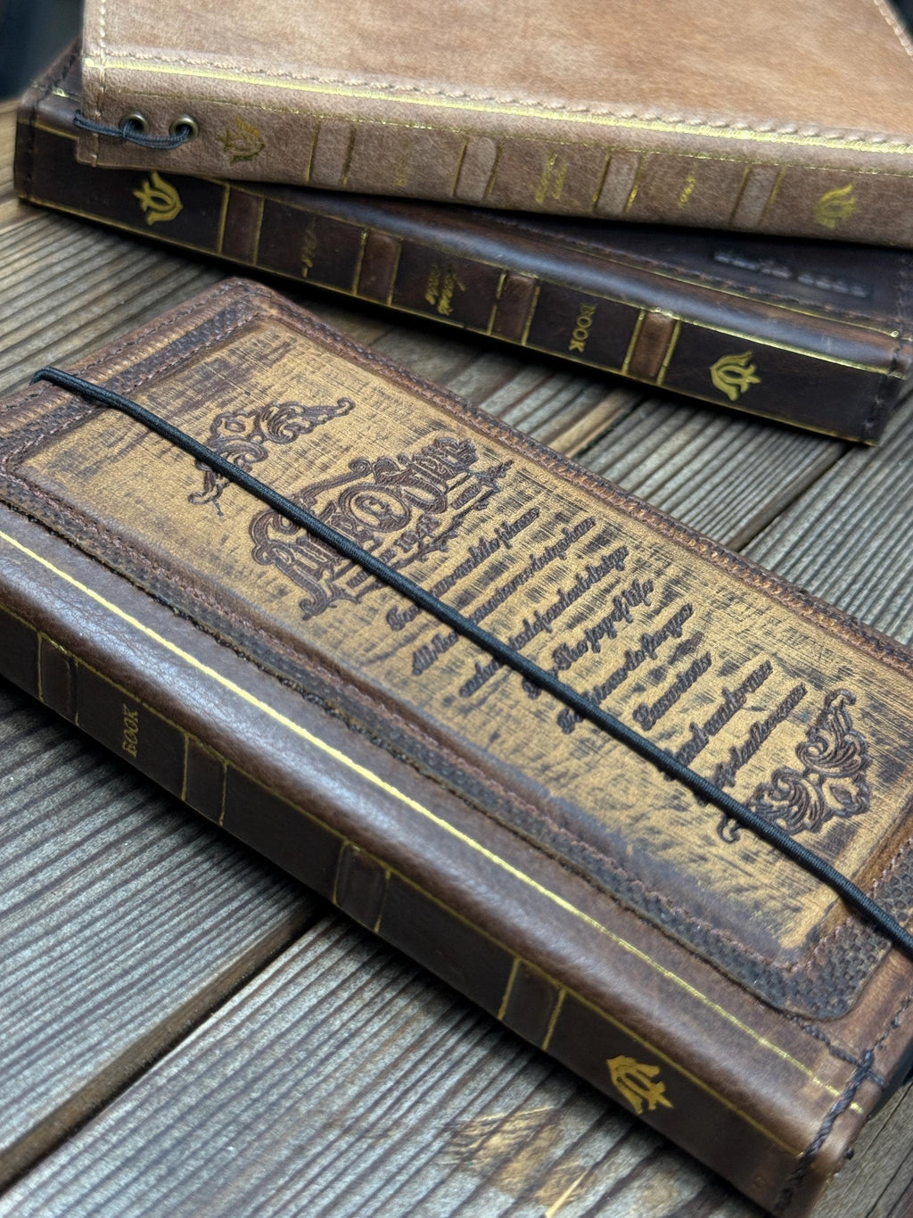 Genuine Leather Wallet Case for Google Pixel: Vintage Book Design