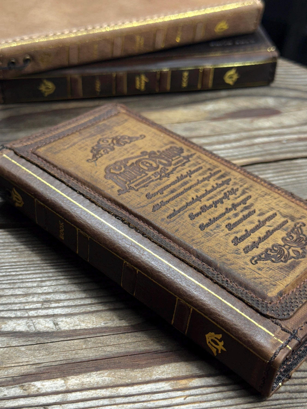 Genuine Leather Wallet Case for Google Pixel: Vintage Book Design