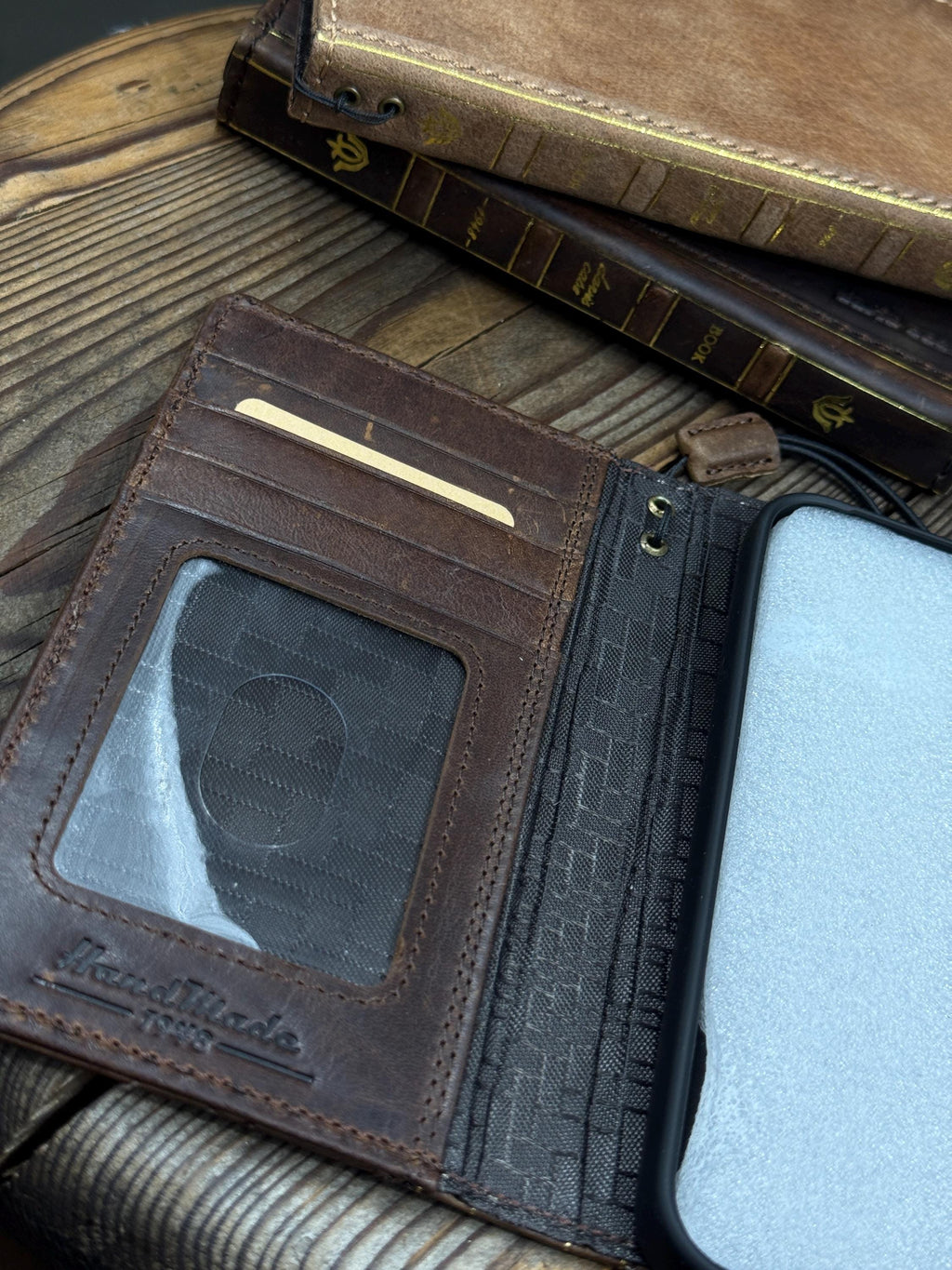 Vintage Leather iPhone 17 Wallet Case: Book Style, Card Slots