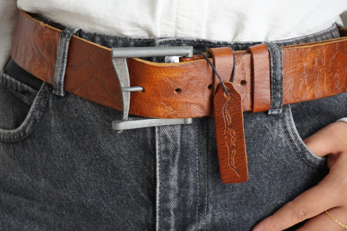 Vintage Leather Belt, Handmade Pleated Waist Belt, Limited Edition