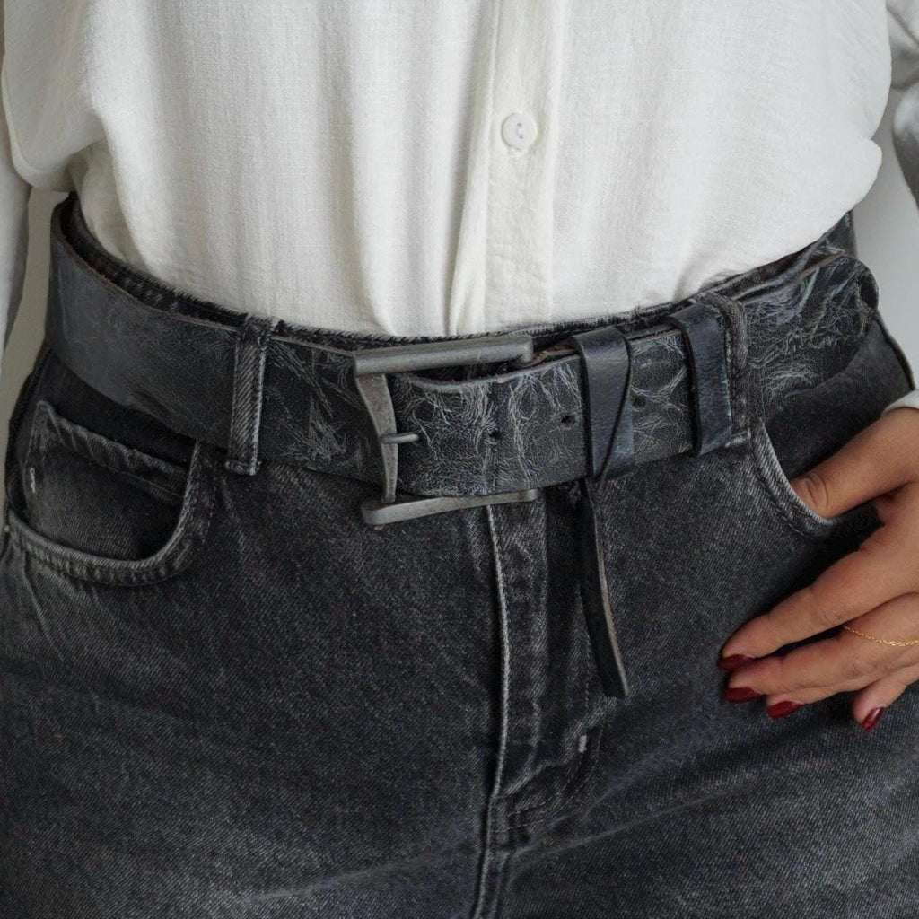 Vintage Leather Belt, Handmade Polished Buckle, Limited Edition