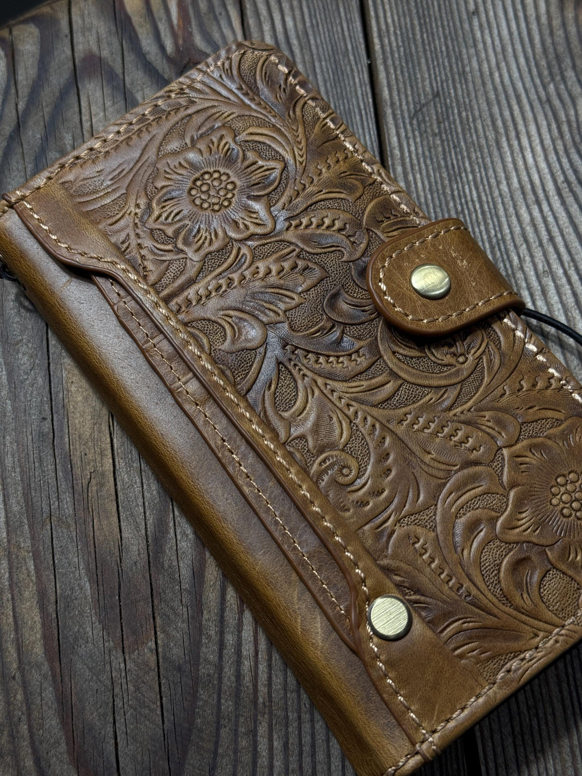 Vintage Leather Wallet Case for iPhone: Book Style, Card Slots