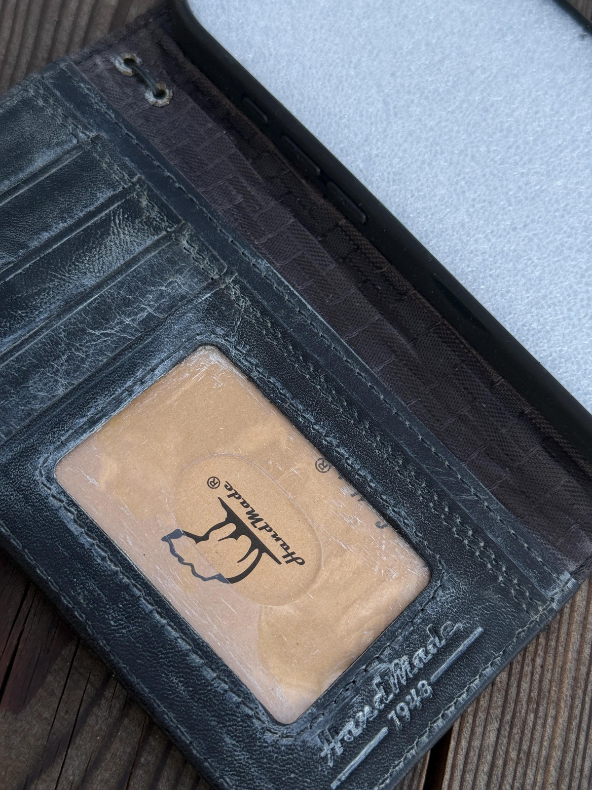 Handmade Leather Wallet Case for Galaxy Z Fold 2/3/4/5/6/7 - Polish Art Design