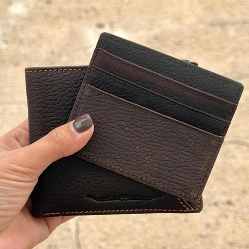 2 in 1 Leather Wallet Slim Removable Card Holder Minimalist Bifold Compact Everyday Wallet