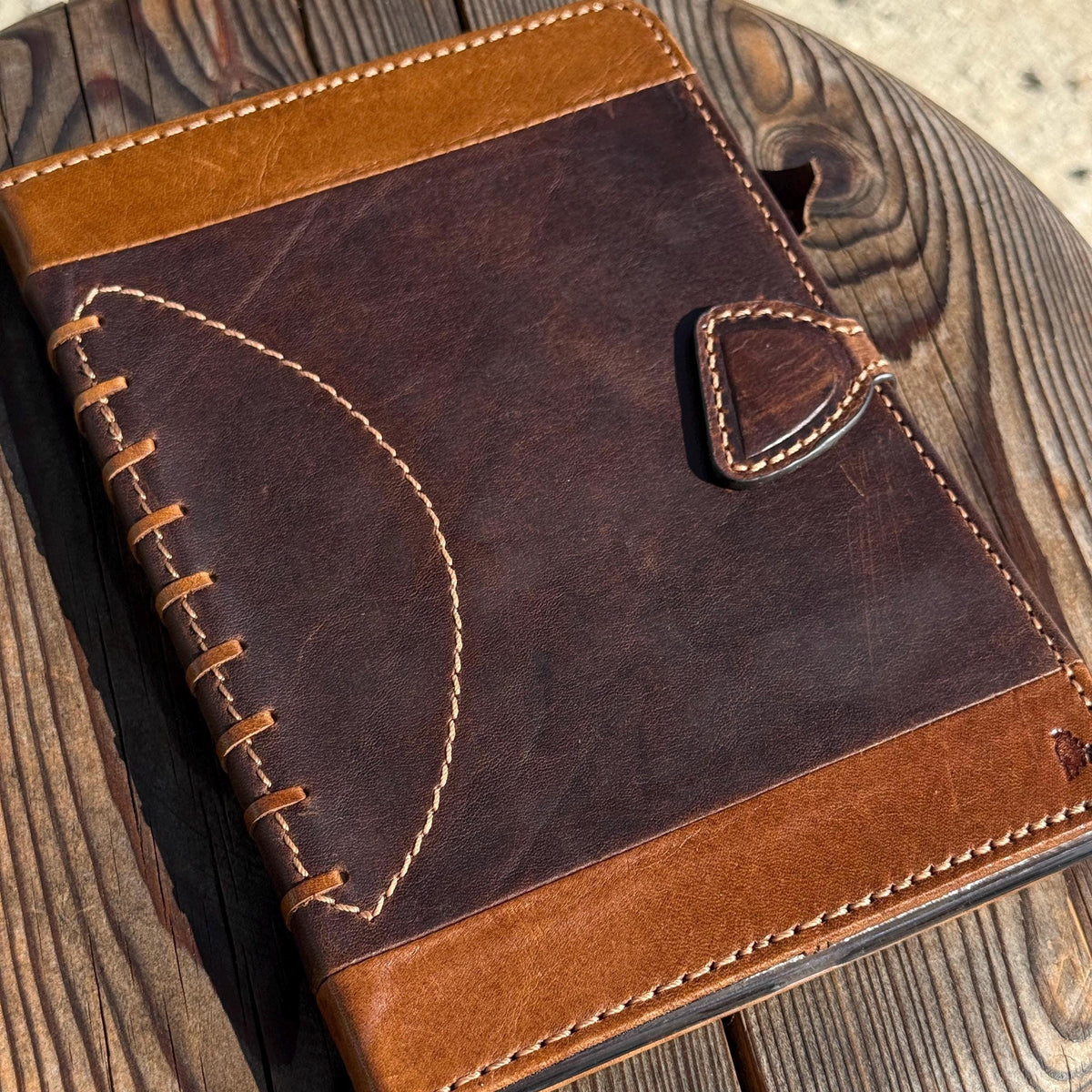 Handmade Leather iPad Cover: Floral Tooled Wallet Case