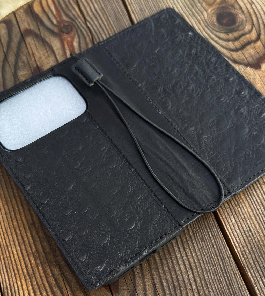 Vintage Leather Wallet Case for iPhone 17: Book Style, Card Slots