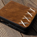 Handmade Leather Galaxy Z Flip Wallet Case: Tree of Life Design
