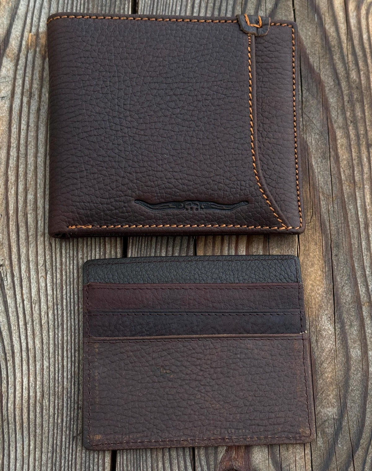 2 in 1 Leather Wallet Slim Removable Card Holder Minimalist Bifold Compact Everyday Wallet