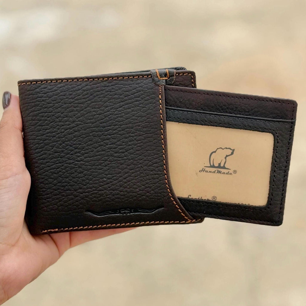 2 in 1 Leather Wallet Slim Removable Card Holder Minimalist Bifold Compact Everyday Wallet