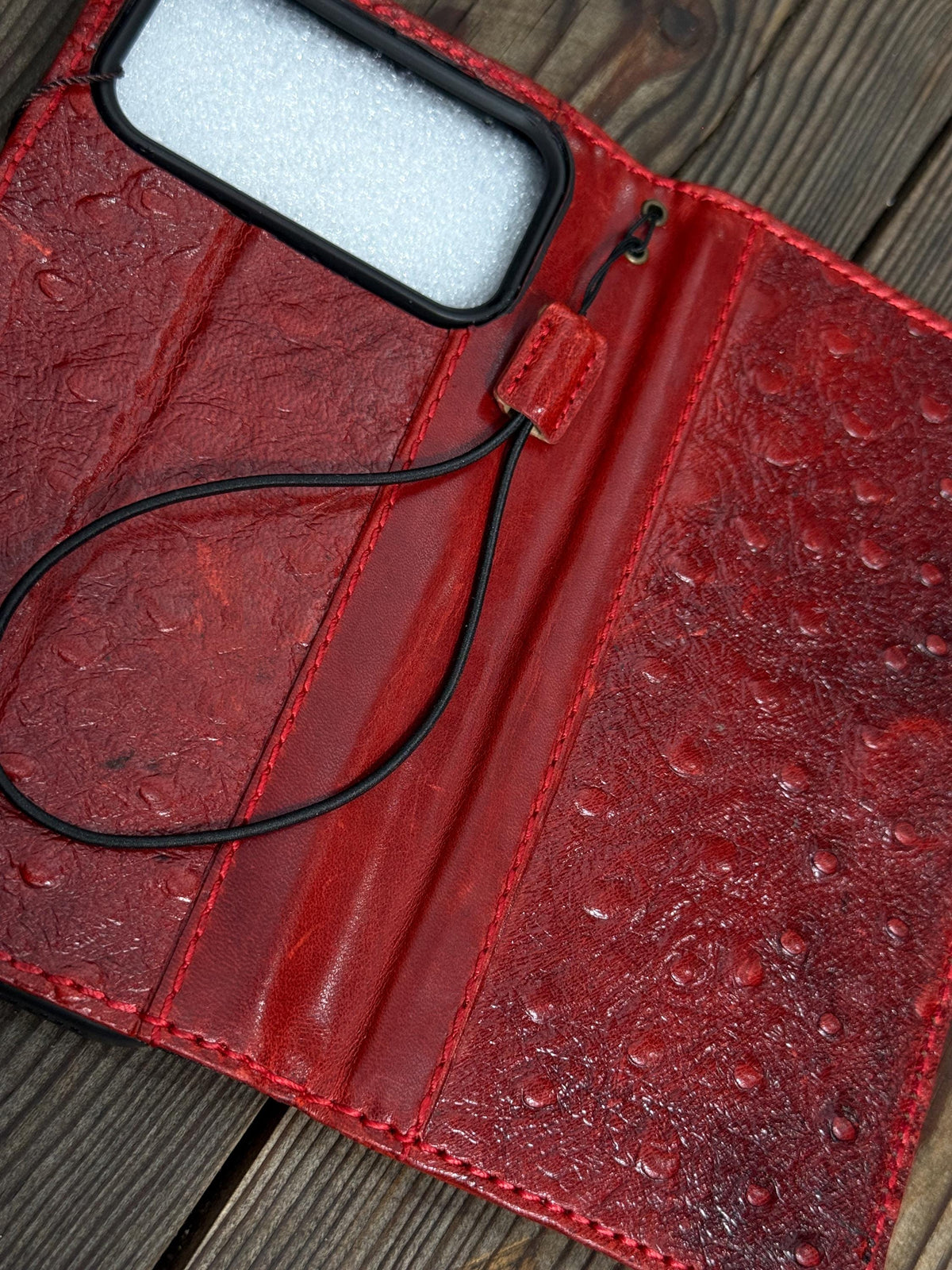 Red Leather Wallet Case for Google Pixel: Vintage Magnetic Card Holder