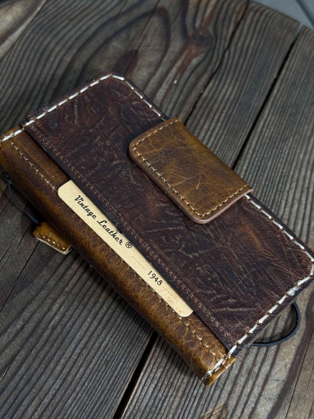 Vintage Leather iPhone 17 Wallet Case: Book Style, Card Slots