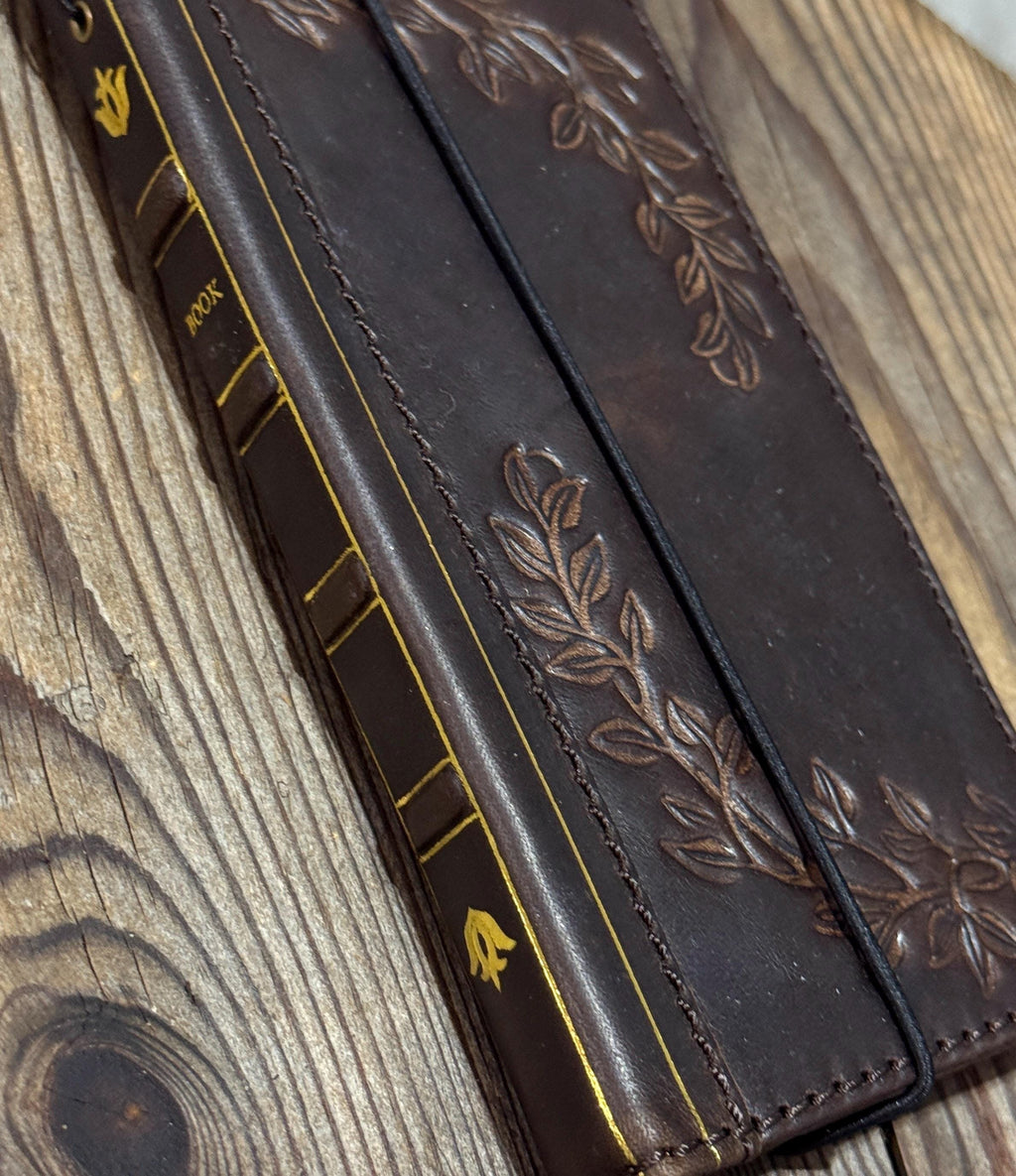 Handmade Leather Wallet Phone Case: Royal Book Design