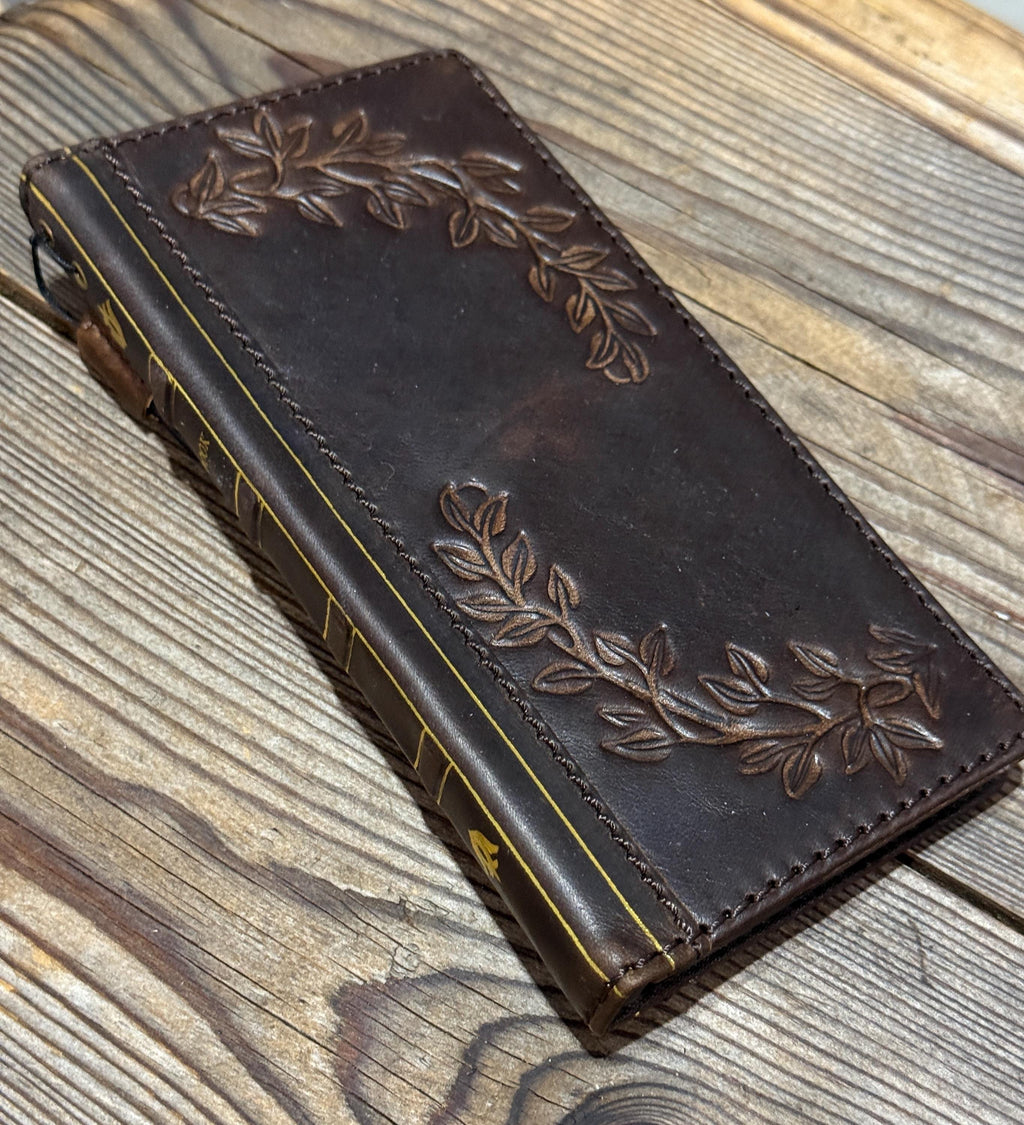 Handmade Leather Wallet Phone Case: Royal Book Design
