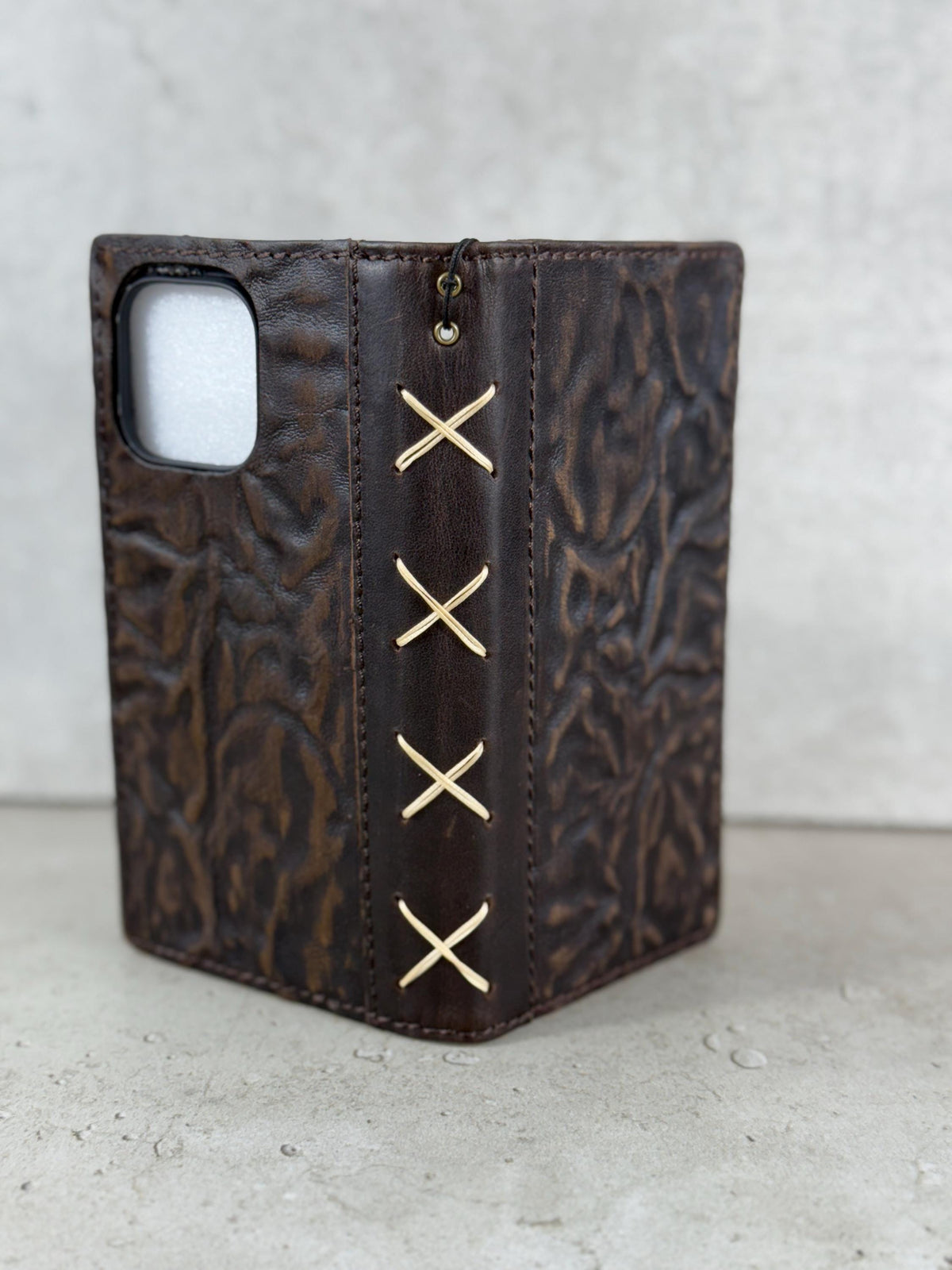 Vintage Leather Wallet Case for iPhone: Book Style, Card Slots