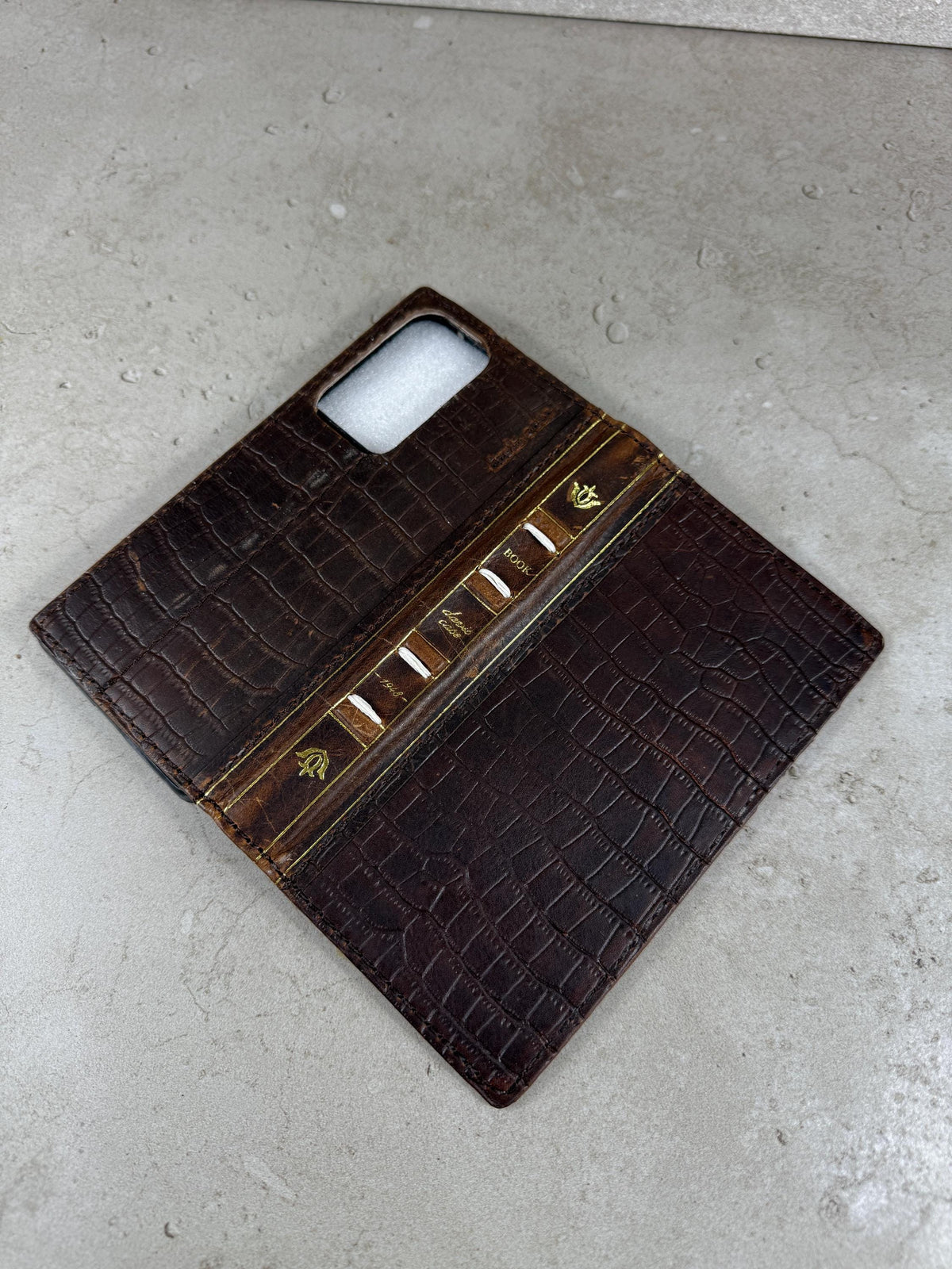Vintage Leather Wallet Case for iPhone: Book Style, Card Slots