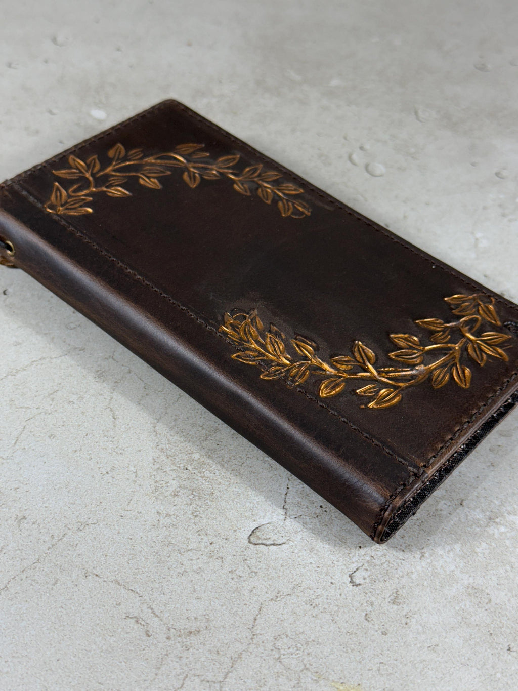 Embossed Leather Wallet Case for Google Pixel: Vintage Art Design