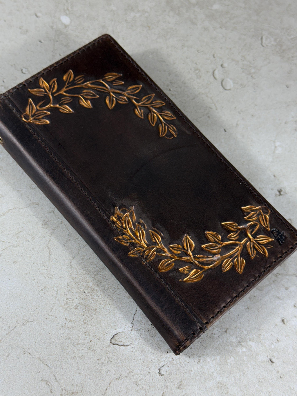 Embossed Leather Wallet Case for Google Pixel: Vintage Art Design