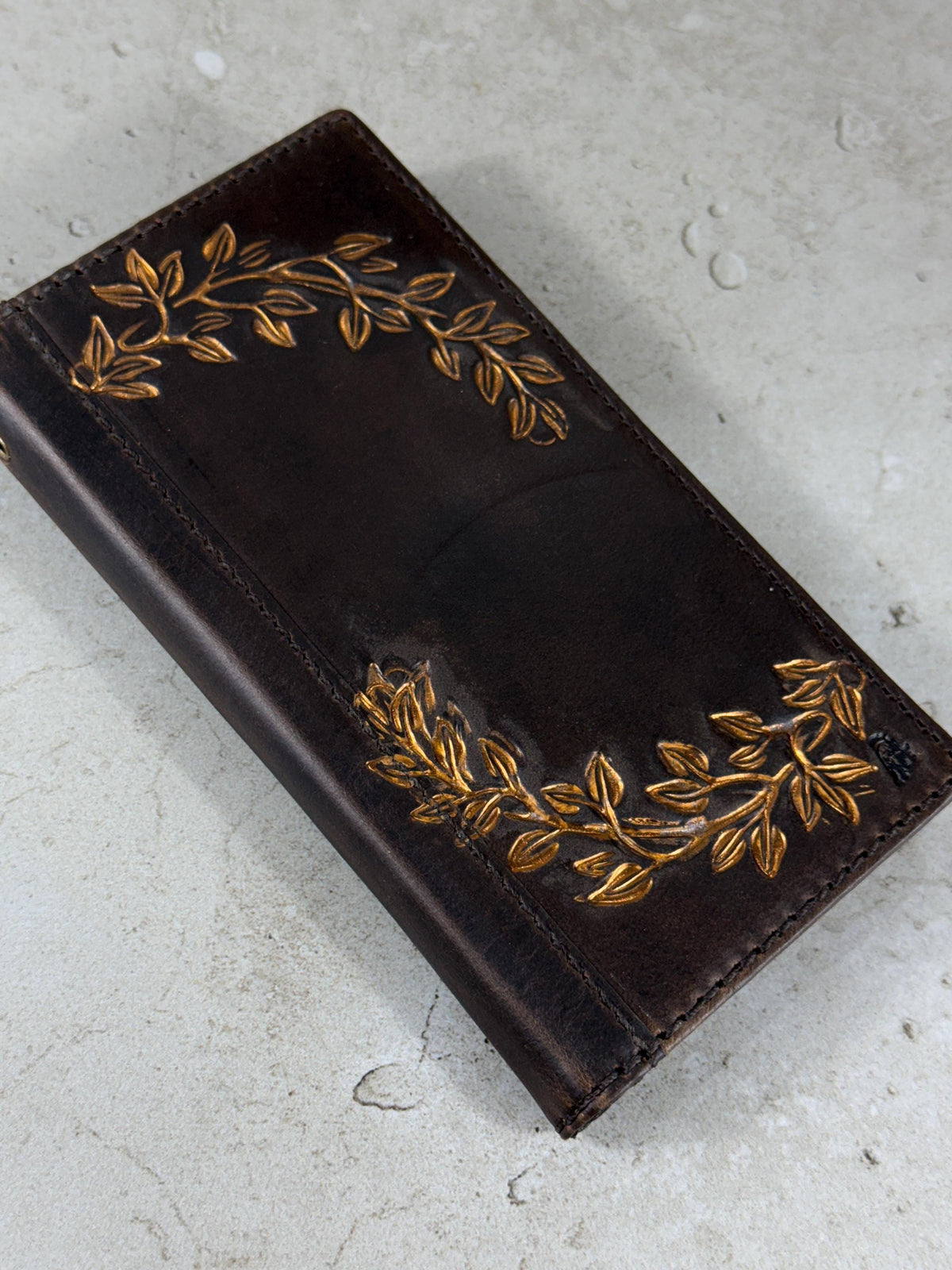 Embossed Leather Wallet Case for Google Pixel: Vintage Art Design
