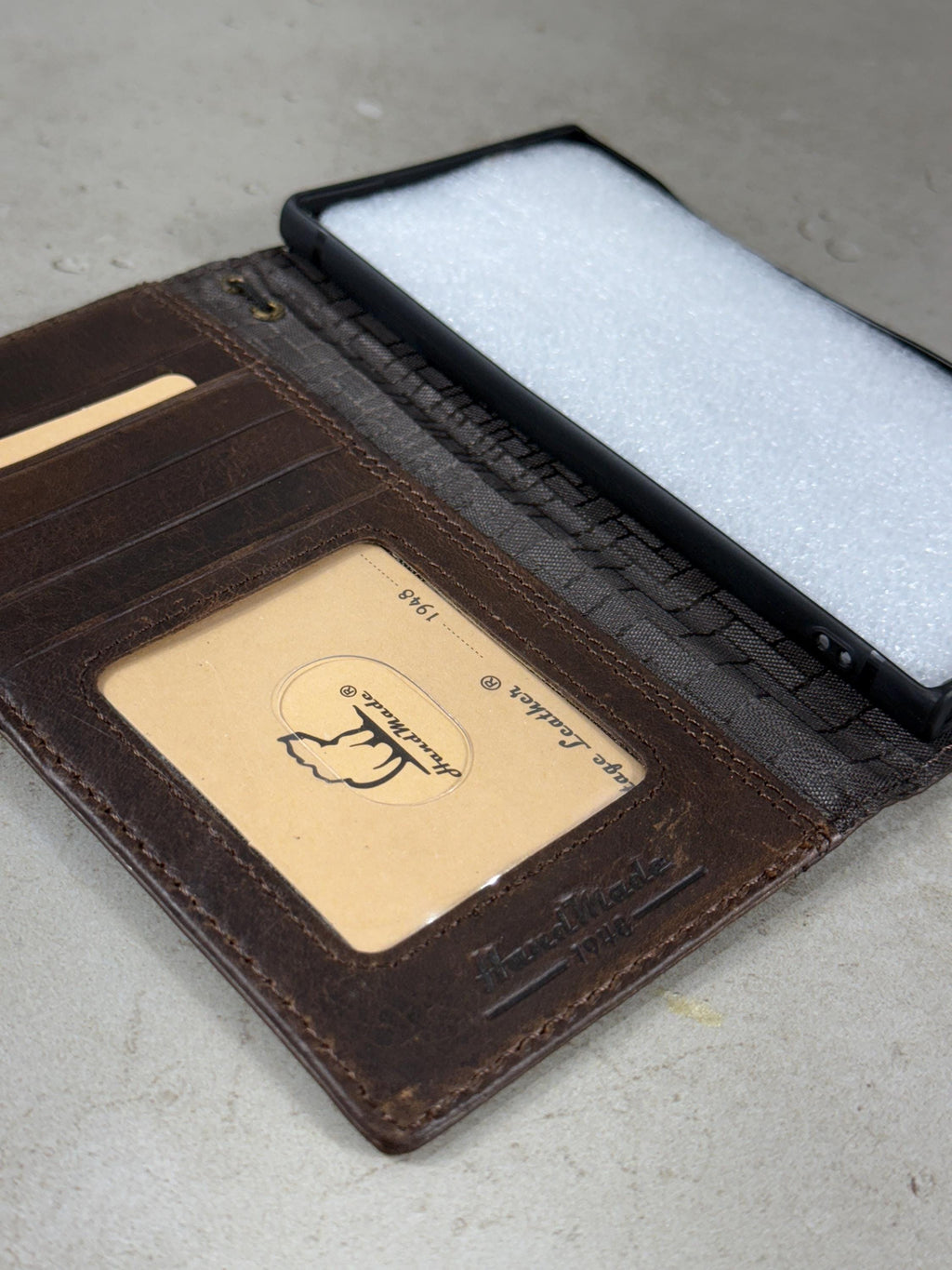 Handmade Leather Wallet Case: Floral Book Design for Galaxy S21/S22/S23/S24/S25