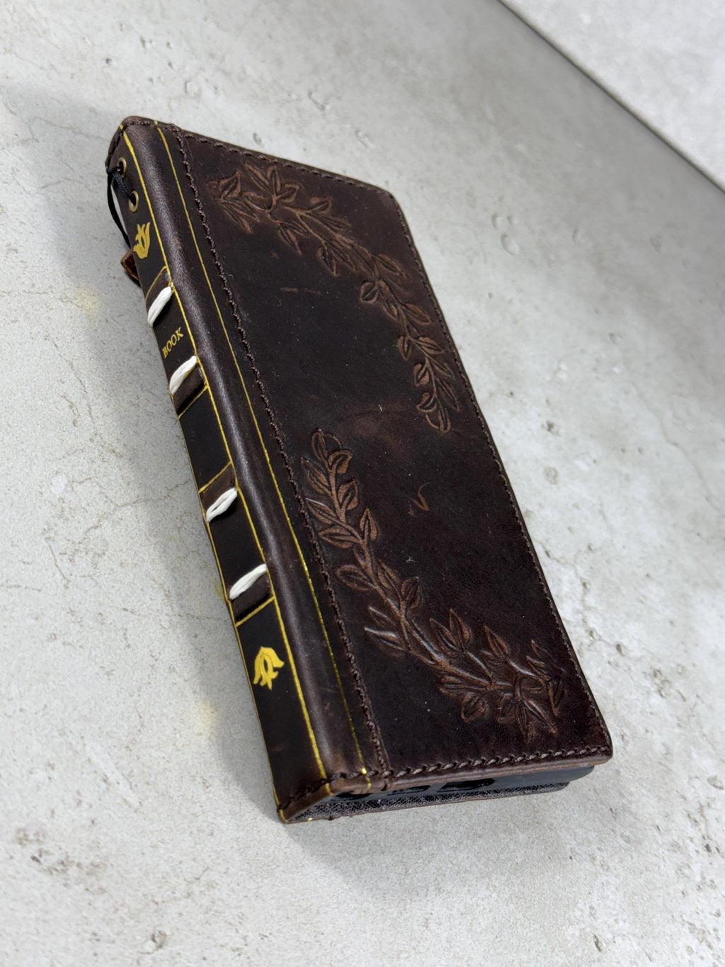 Vintage Leather Wallet Case for iPhone: Book Style, Card Slots