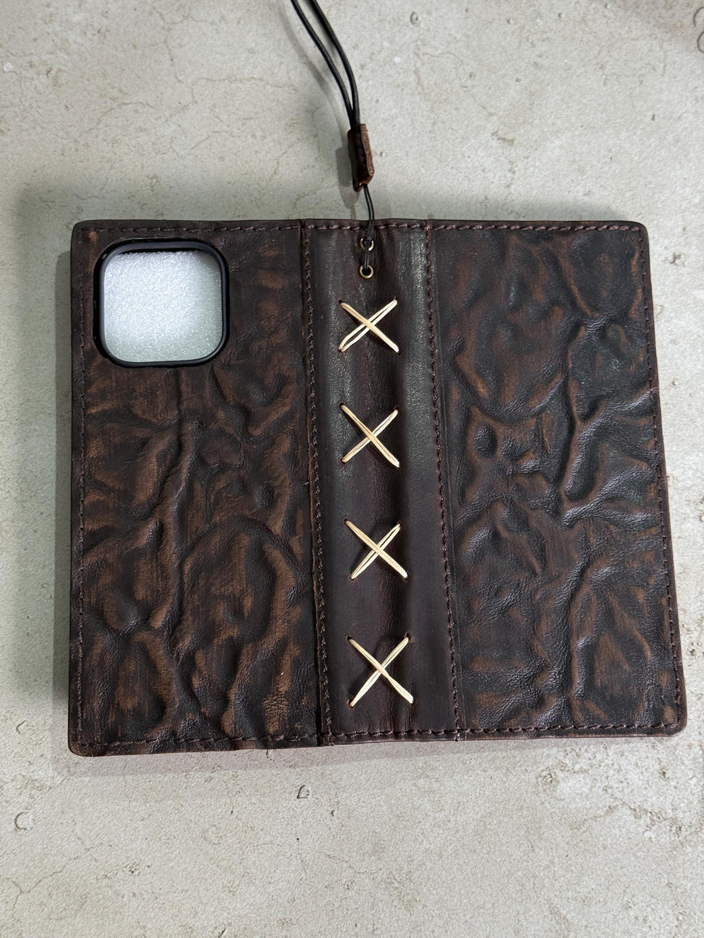 Vintage Leather Wallet Case for iPhone: Book Style, Card Slots