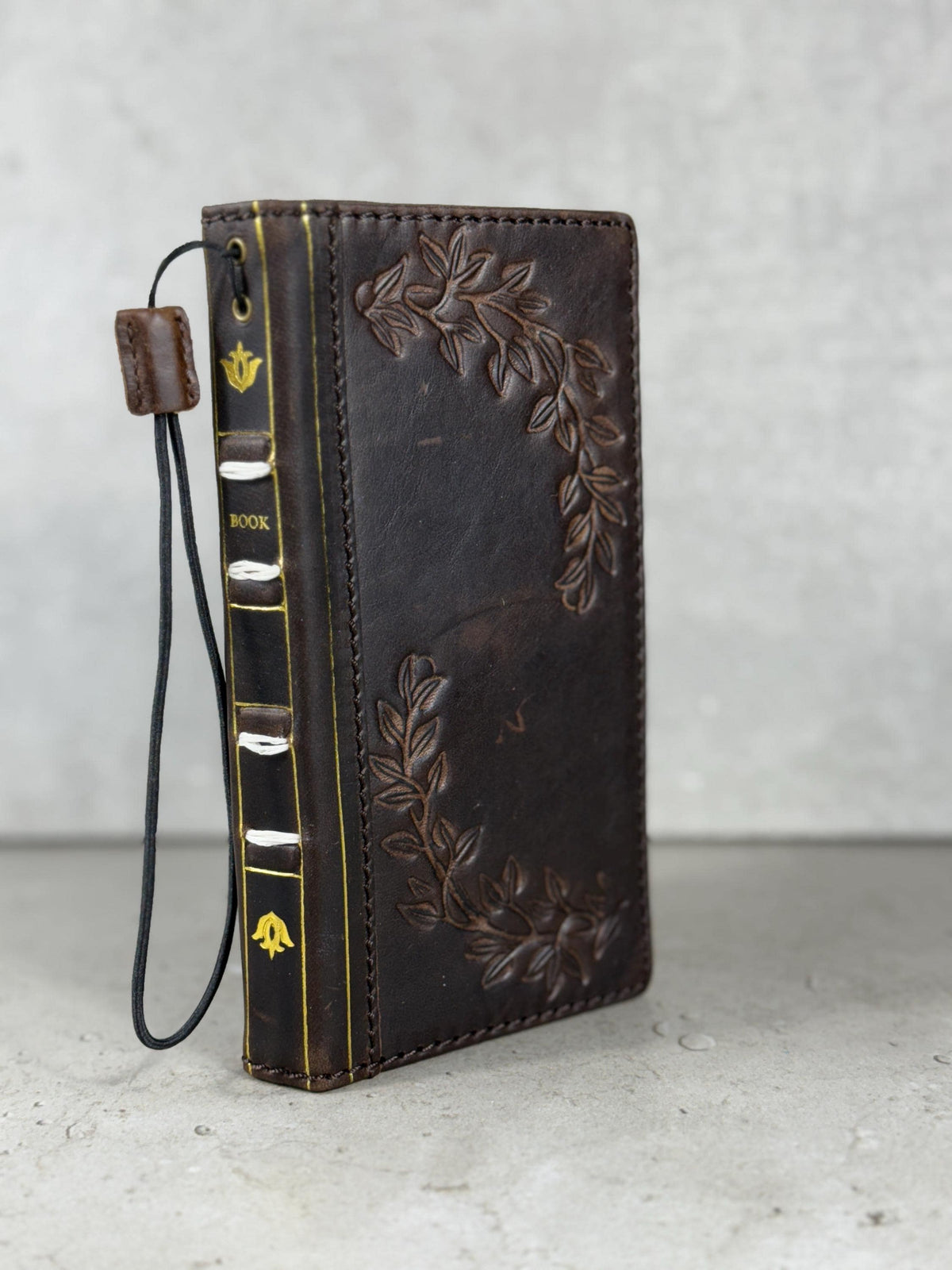 Vintage Leather Wallet Case for iPhone: Book Style, Card Slots