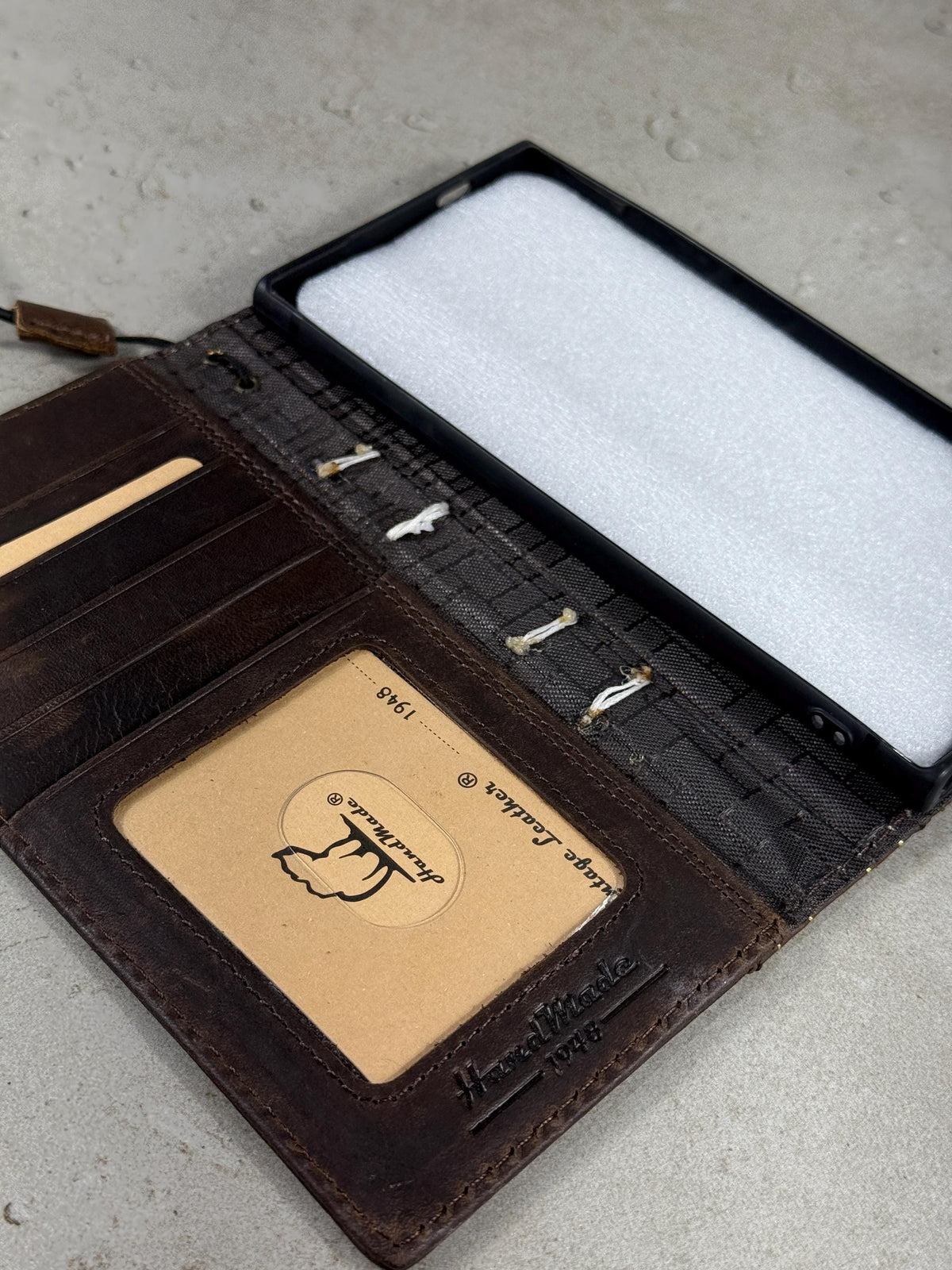 Vintage Leather Wallet Case for iPhone: Book Style, Card Slots