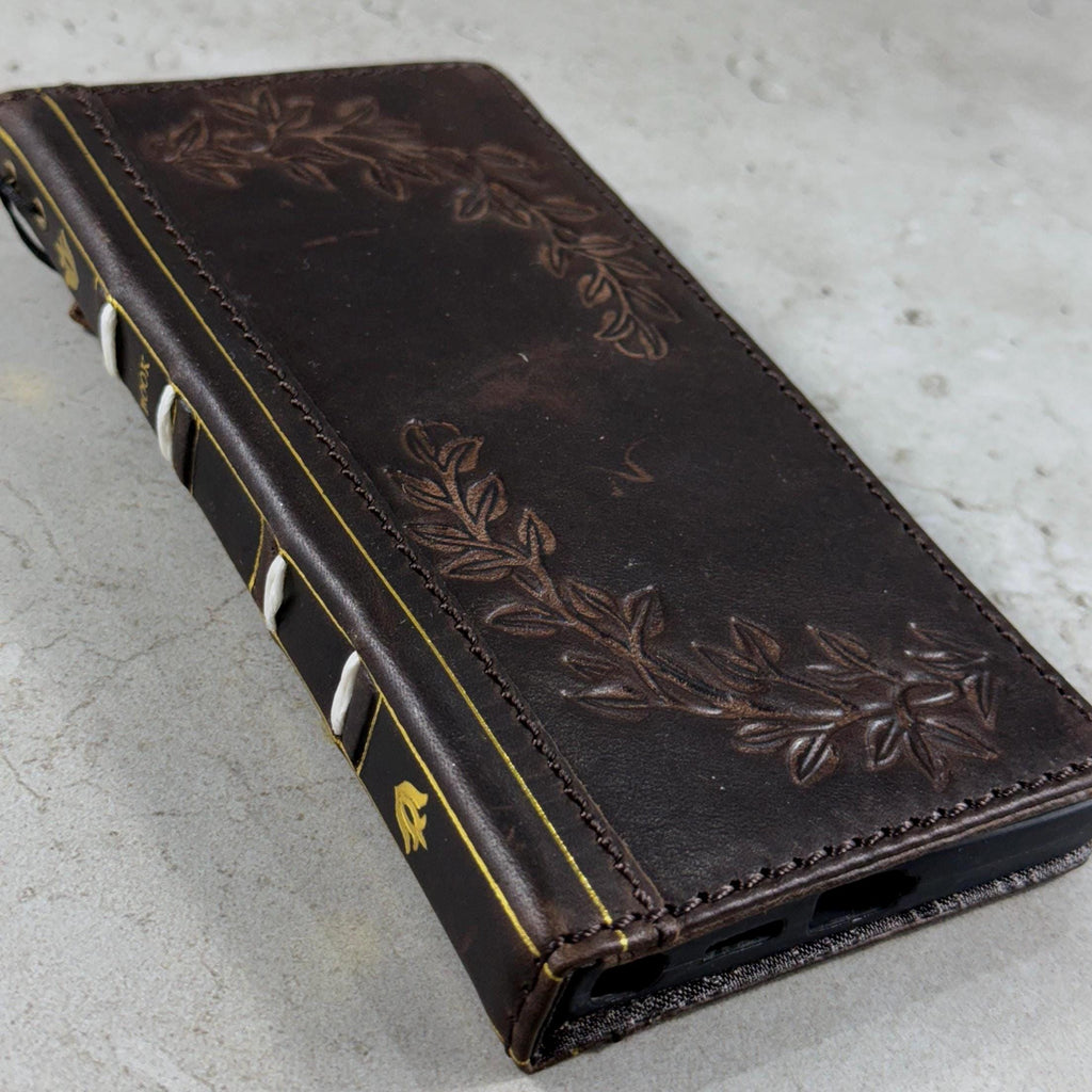 Vintage Leather Wallet Case for iPhone: Book Style, Card Slots