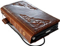 Genuine Leather Wallet Case: Vintage Book Style, Card Slots
