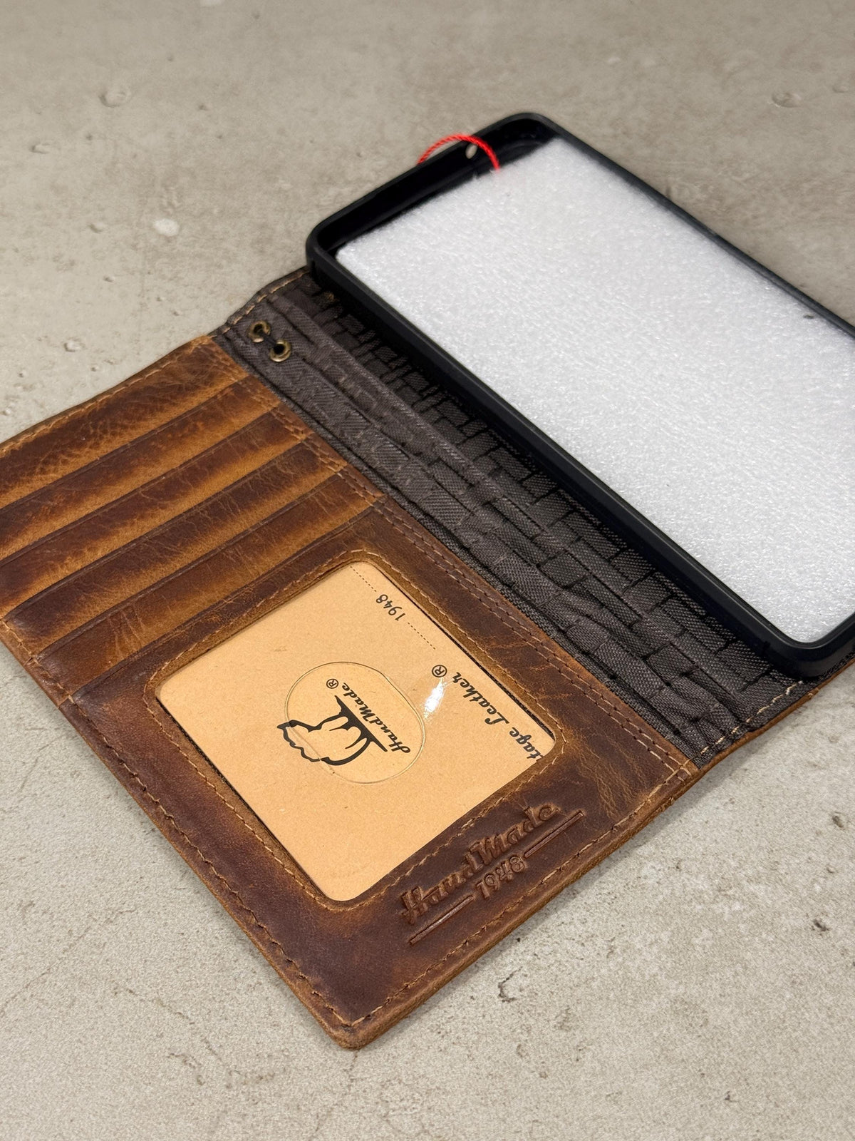 Genuine Leather Galaxy Wallet Case: Vintage Book Style, Card Slots S26 S25